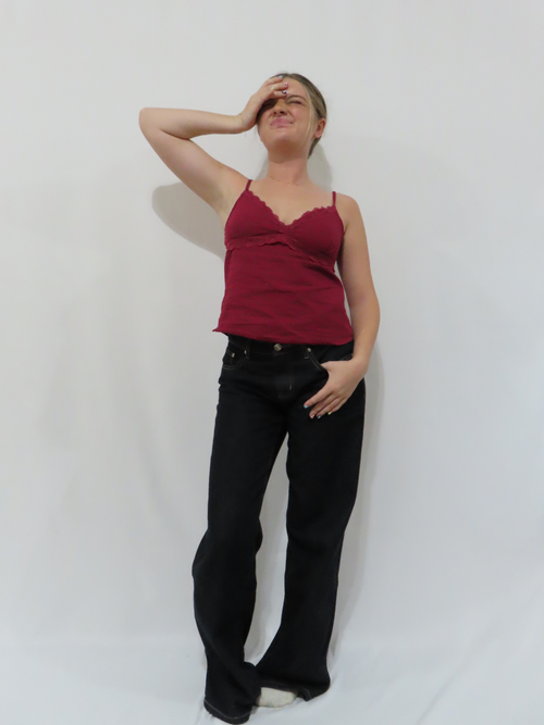 Cherry Wine Lace Tank