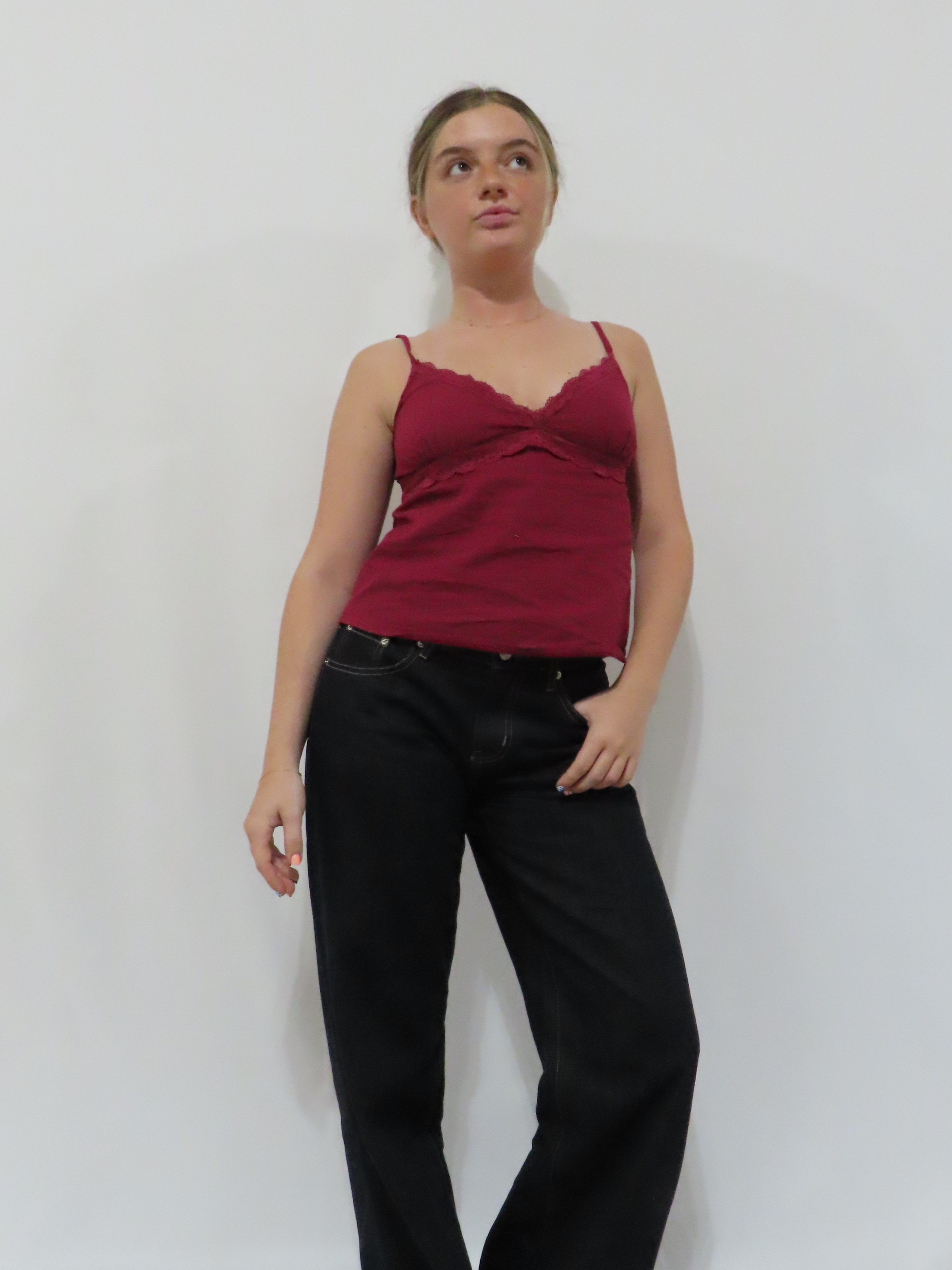 Cherry Wine Lace Tank